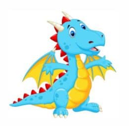 Bügelbild Blauer Drache