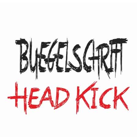 Bügelschrift Head Kick T-Shirts Pullover Bodys