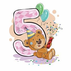 Bügelbild Geburtstag Bär 5