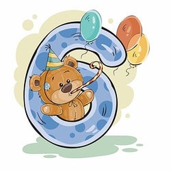 Bügelbild Geburtstag Bär 6
