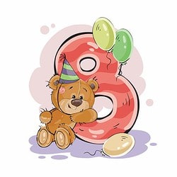 Bügelbild Geburtstag Bär 8
