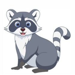Bügelbild Sitzender Waschbär