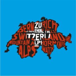 Bügelbilder Landkarte Schweiz