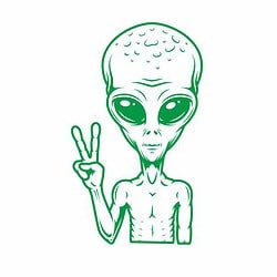 Bügelbilder Alien-Vintage