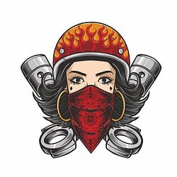 Bügelbilder Badass Bikergirl