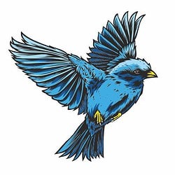 Bügelbilder Blauer Vogel